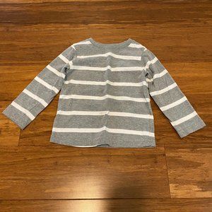 Garanimals Long Sleeved Tee, Gray Stripe, Size 2T